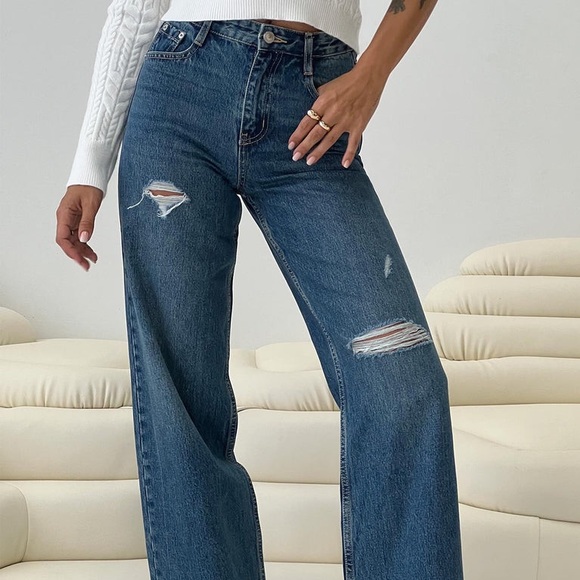 New with tags Princess Polly straight leg denim jeans size 0 waist 24 - Picture 2 of 4